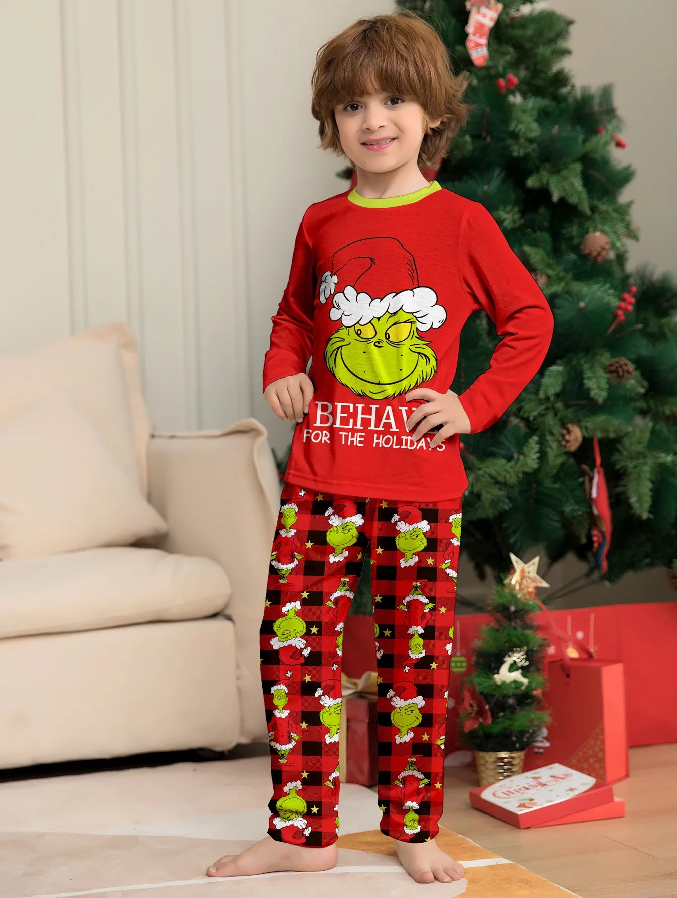 Family Christmas Pyjama Set – Grinchy ‘Never Naughty’ Edition