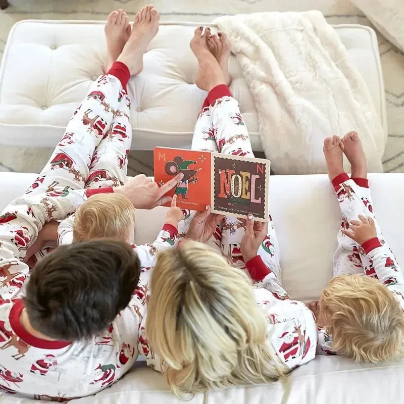 Family Christmas Pyjama Set – Santa & Sleigh Print