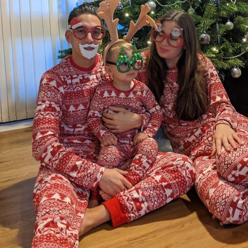 Family Matching Christmas Pyjama Set - Classic Red Edition.