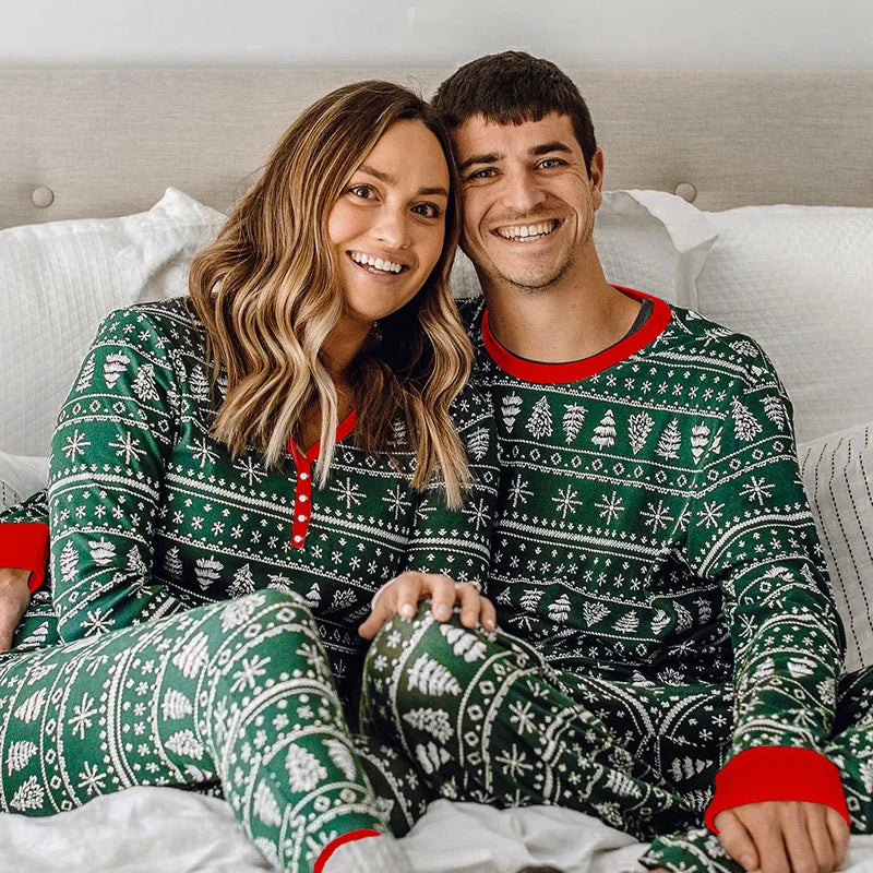 Family Matching Christmas Pyjama Set – Forest Green Edition